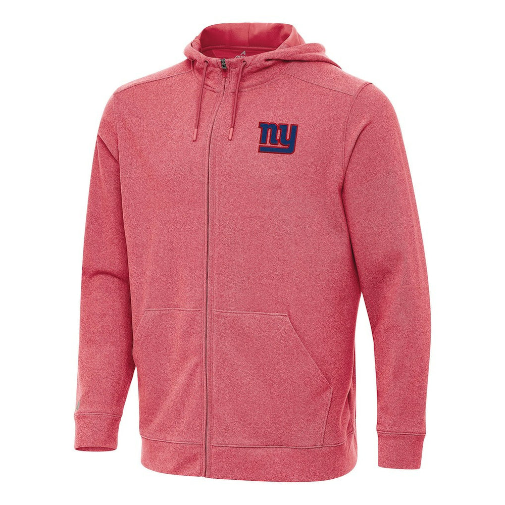 New York Giants Antigua Effortless Full-Zip Hoodie Heather Red | NFL