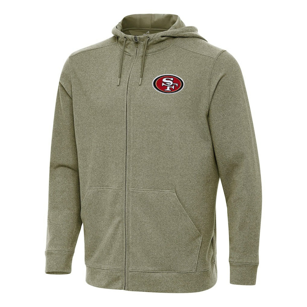 San Francisco 49ers Antigua Effortless Full-Zip Hoodie Olive | NFL