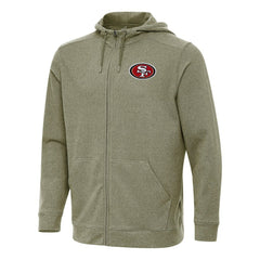San Francisco 49ers Antigua Effortless Full-Zip Hoodie Olive | NFL