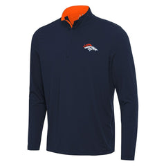 Denver Broncos Antigua Content Quarter-Zip Pullover Top Navy/Orange | NFL