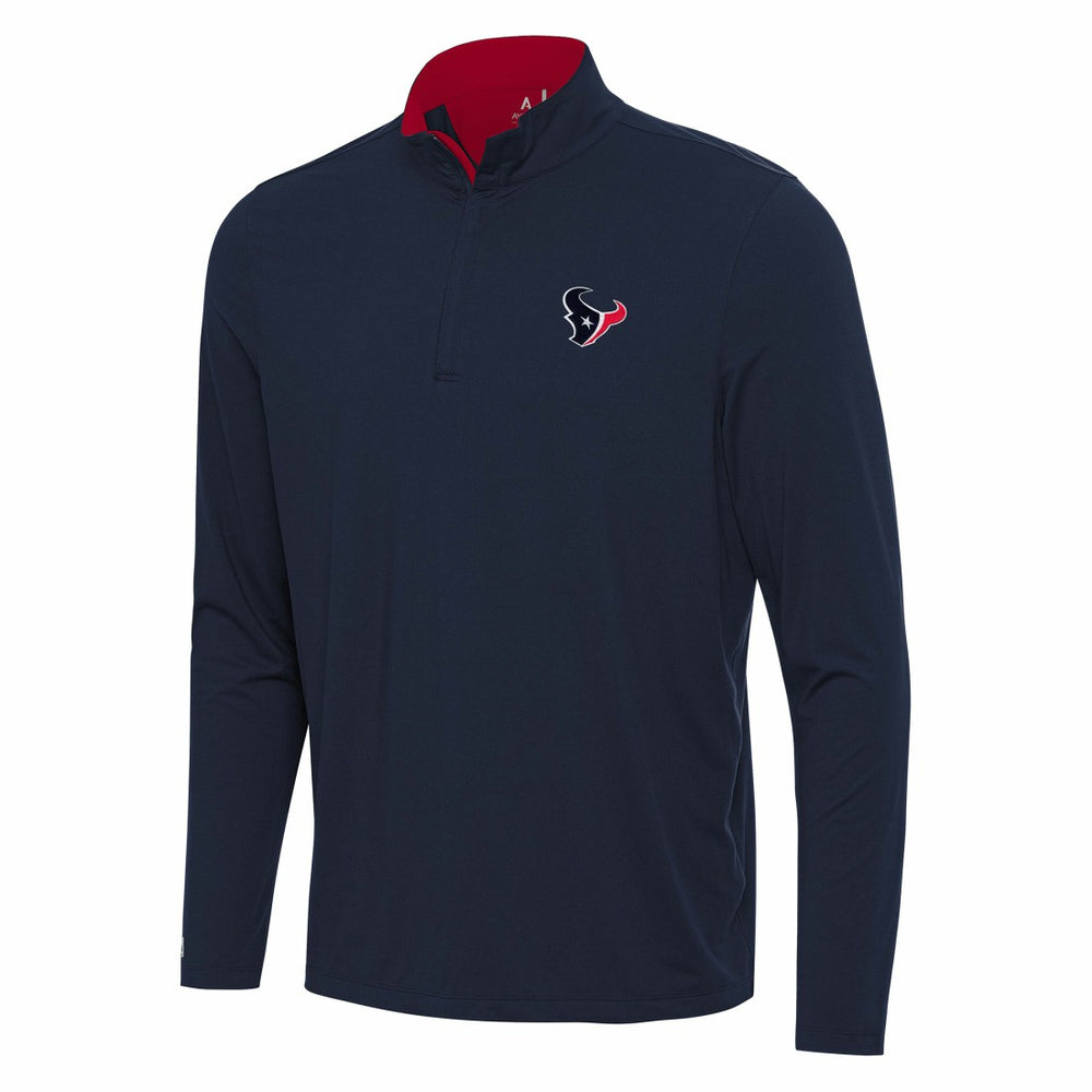 Houston Texans Antigua Content Quarter-Zip Pullover Top Navy/Red | NFL