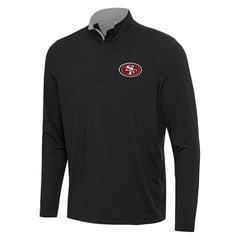 San Francisco 49ers Antigua Content Quarter-Zip Pullover Top Black/Gray | NFL