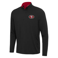 San Francisco 49ers Antigua Content Quarter-Zip Pullover Top Black/Scarlet | NFL
