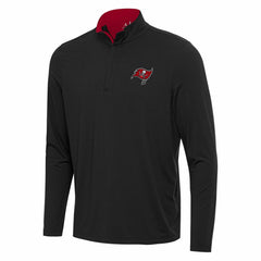 Tampa Bay Buccaneers Antigua Content Quarter-Zip Pullover Top Black/Red | NFL