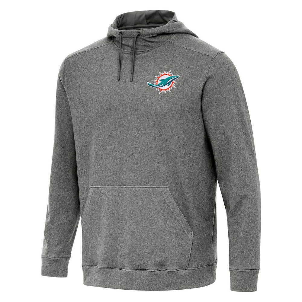 Miami Dolphins Antigua Cloud Pullover Hoodie Heather Black | NFL
