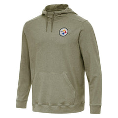Pittsburgh Steelers Antigua Cloud Pullover Hoodie Olive | NFL