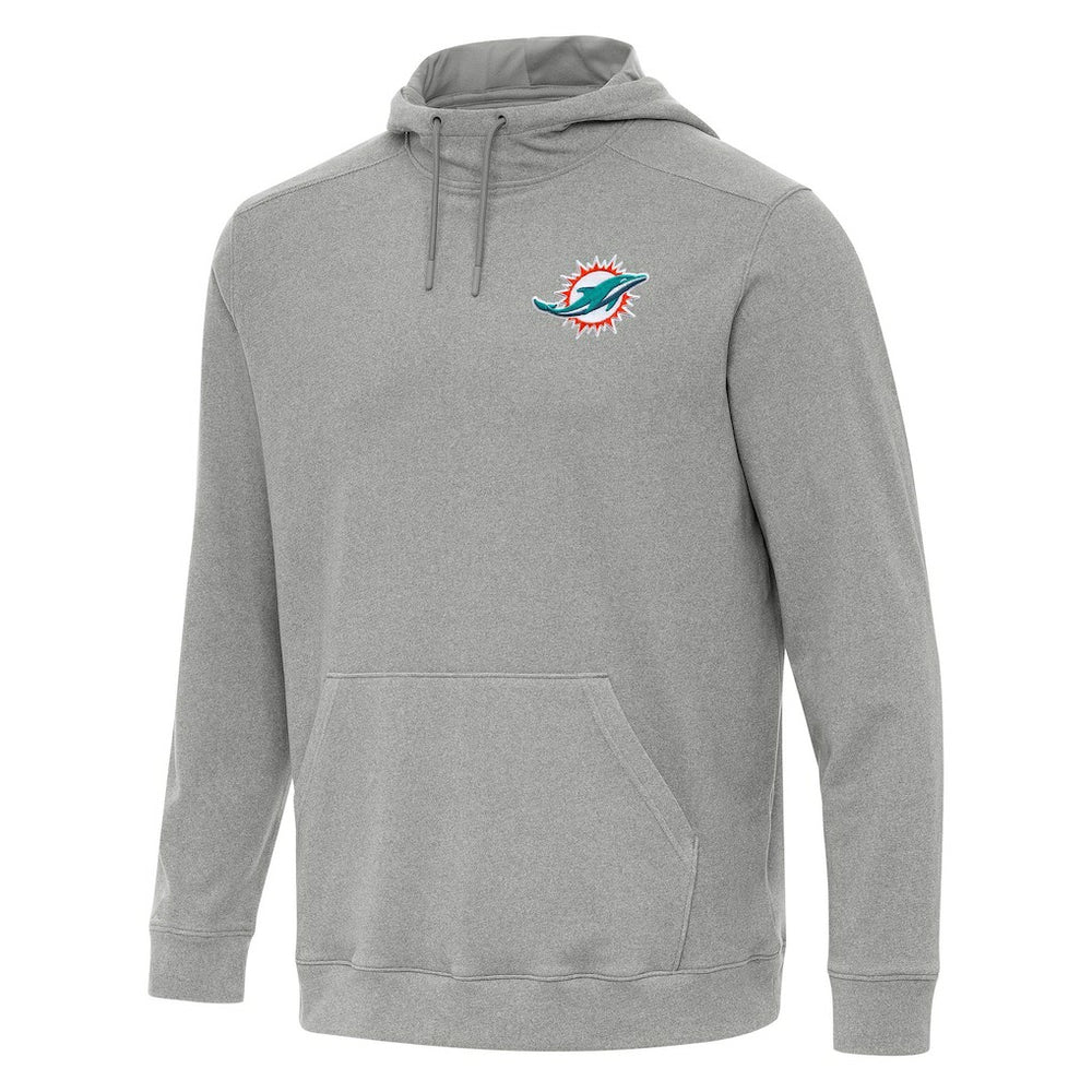 Miami Dolphins Antigua Cloud Pullover Hoodie Heather Gray | NFL