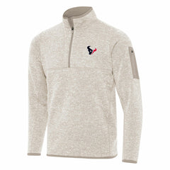 Houston Texans Antigua Fortune Quarter-Zip Pullover Jacket Oatmeal | NFL
