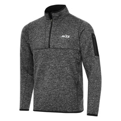 New York Jets Antigua Fortune Quarter-Zip Pullover Jacket Heather Black | NFL