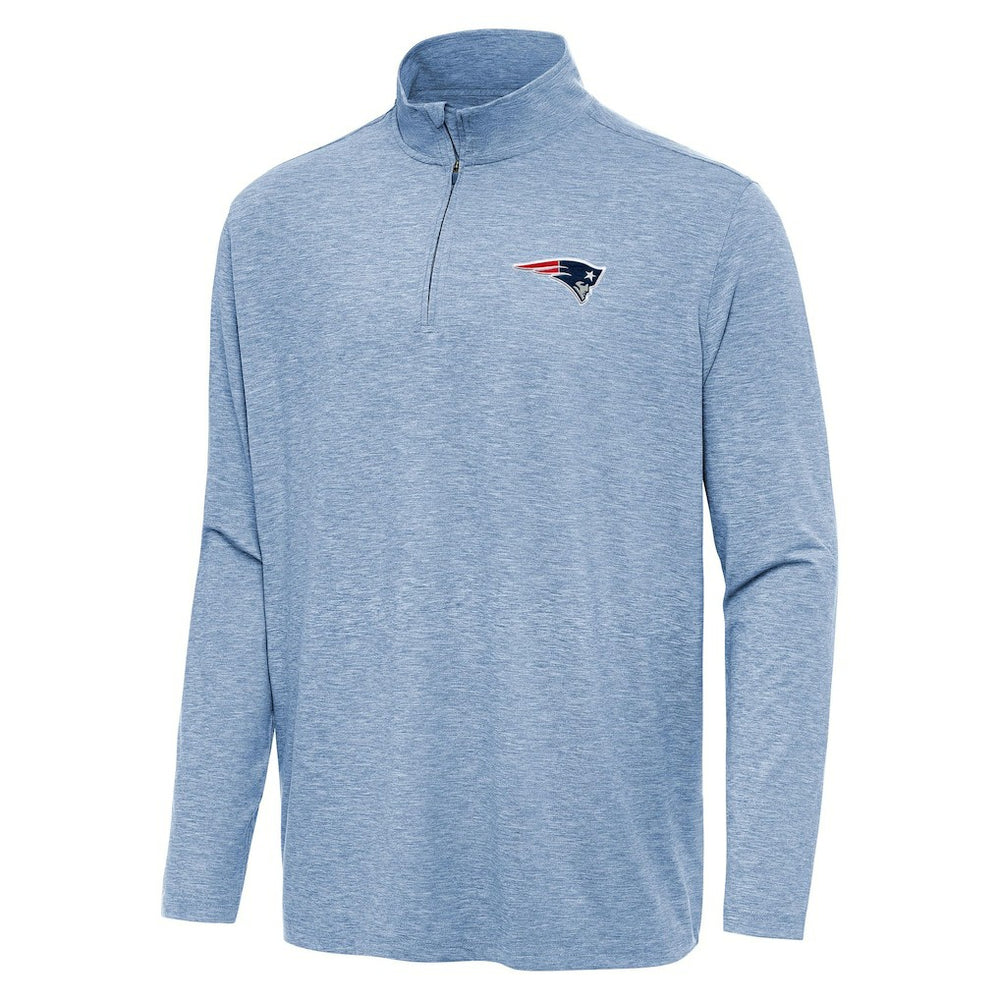 New England Patriots Antigua Hunk Quarter-Zip Jacket Heather Royal | NFL