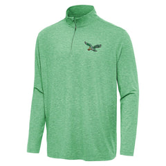 Philadelphia Eagles Antigua Hunk Quarter-Zip Jacket Heather Kelly Green | NFL