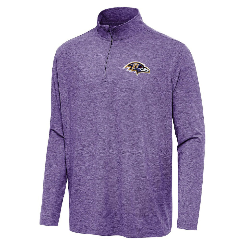 Baltimore Ravens Antigua Hunk Quarter-Zip Jacket Heather Purple | NFL
