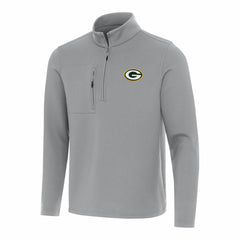 Green Bay Packers Antigua Insider Quarter-Zip Pullover Top Gray | NFL