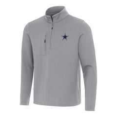 Dallas Cowboys Antigua Insider Quarter-Zip Pullover Top Gray | NFL