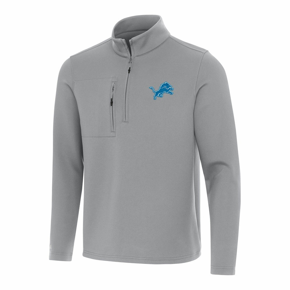 Detroit Lions Antigua Insider Quarter-Zip Pullover Top Gray | NFL