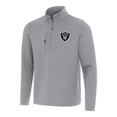 Las Vegas Raiders Antigua Insider Quarter-Zip Pullover Top Gray | NFL