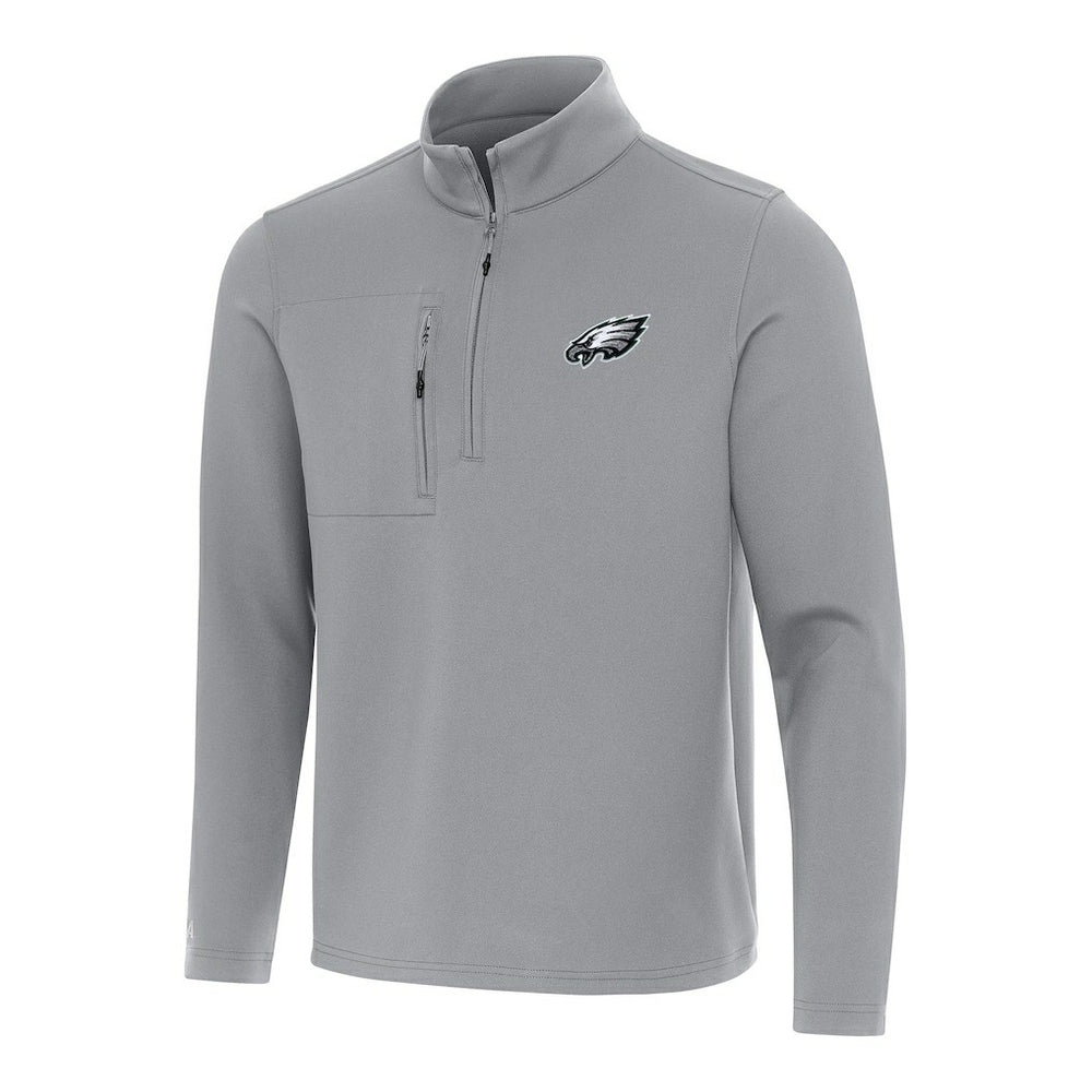 Philadelphia Eagles Antigua Insider Quarter-Zip Pullover Top Gray | NFL