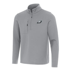 Philadelphia Eagles Antigua Insider Quarter-Zip Pullover Top Gray | NFL