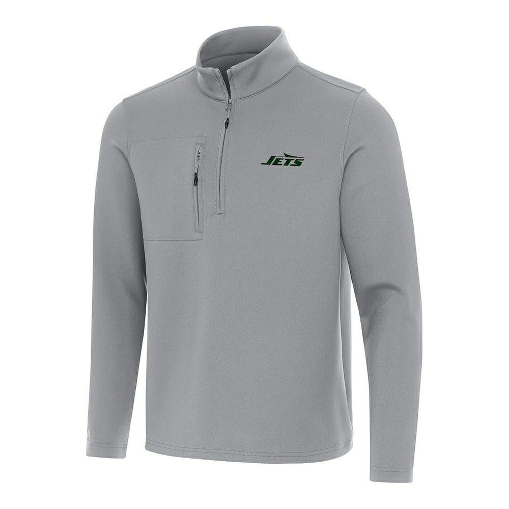 New York Jets Antigua Insider Quarter-Zip Pullover Top Gray | NFL