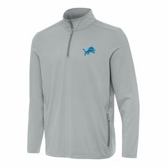 Detroit Lions Antigua Perilous Quarter-Zip Pullover Top Gray | NFL