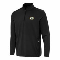 Green Bay Packers Antigua Perilous Quarter-Zip Pullover Top Black | NFL