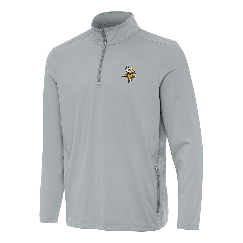Minnesota Vikings Antigua Perilous Quarter-Zip Pullover Top Gray | NFL