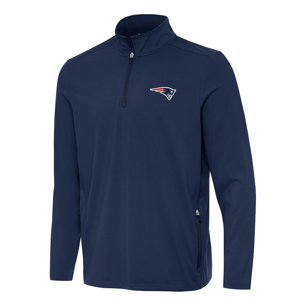New England Patriots Antigua Perilous Quarter-Zip Pullover Top Navy | NFL