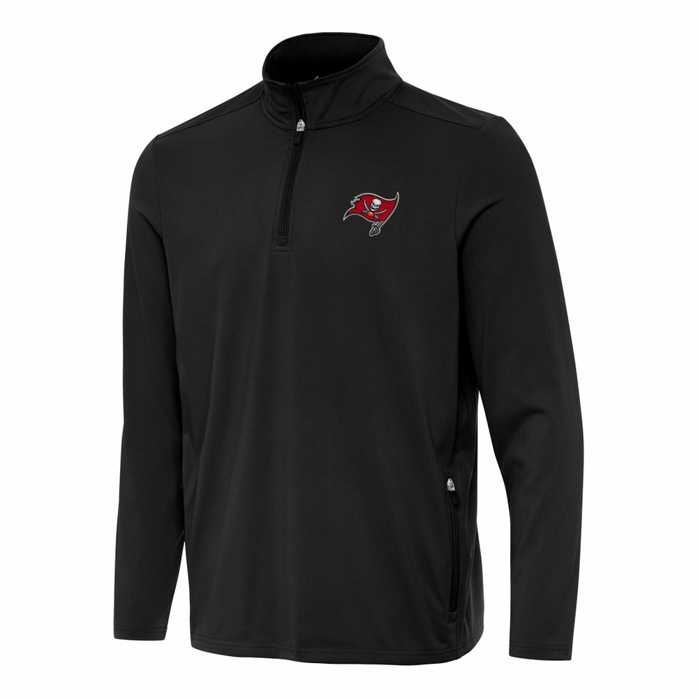 Tampa Bay Buccaneers Antigua Perilous Quarter-Zip Pullover Top Black | NFL