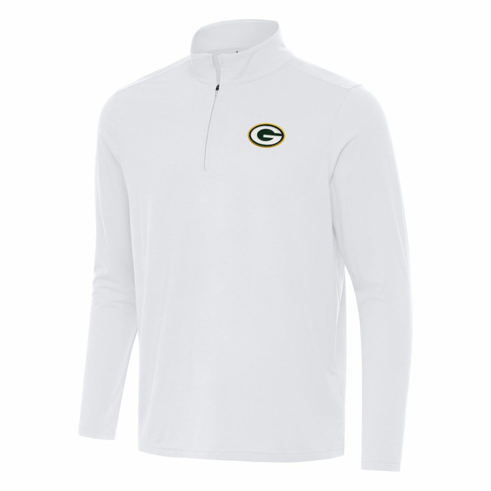 Green Bay Packers Antigua Intent Quarter-Zip Pullover Top White | NFL