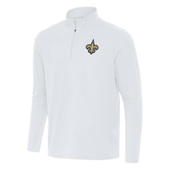 New Orleans Saints Antigua Intent Quarter-Zip Pullover Top White | NFL
