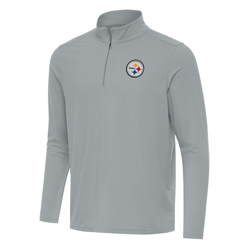 Pittsburgh Steelers Antigua Intent Quarter-Zip Pullover Top Gray | NFL