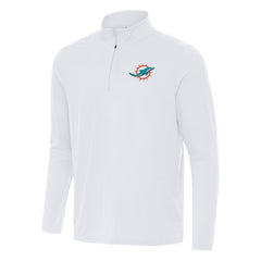 Miami Dolphins Antigua Intent Quarter-Zip Pullover Top White | NFL