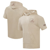 Cleveland Browns Pro Standard Neutrals Capsule Short Sleeve Pullover Hoodie Tan | NFL