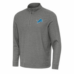 Detroit Lions Antigua Subtle Quarter-Zip Top Heather Black | NFL
