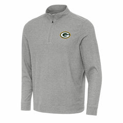 Green Bay Packers Antigua Subtle Quarter-Zip Top Heather Gray | NFL