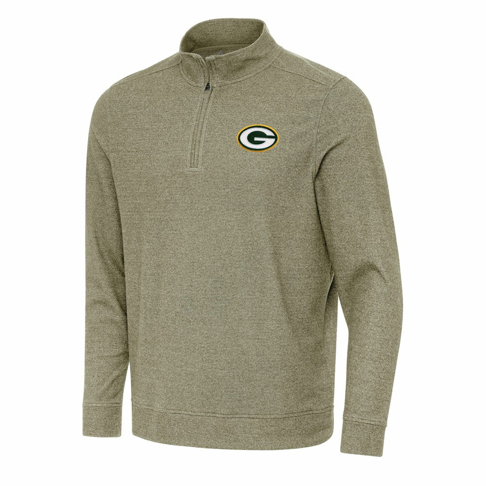 Green Bay Packers Antigua Subtle Quarter-Zip Top Olive | NFL