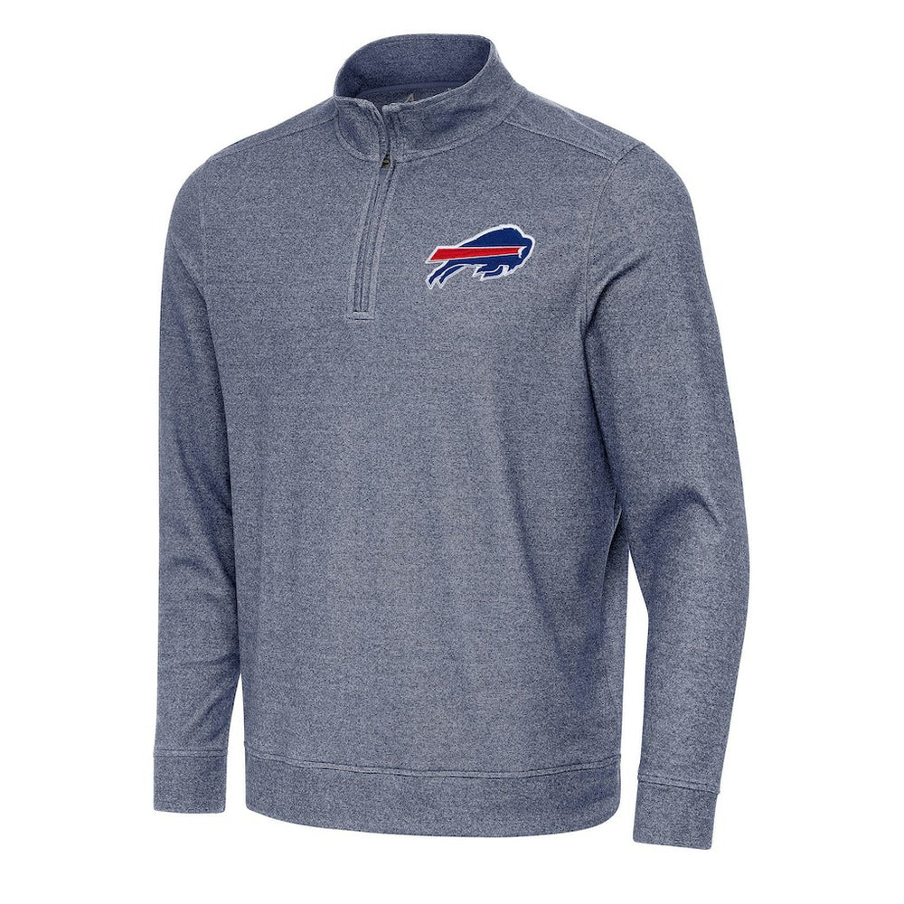 Buffalo Bills Antigua Subtle Quarter-Zip Top Heather Navy | NFL