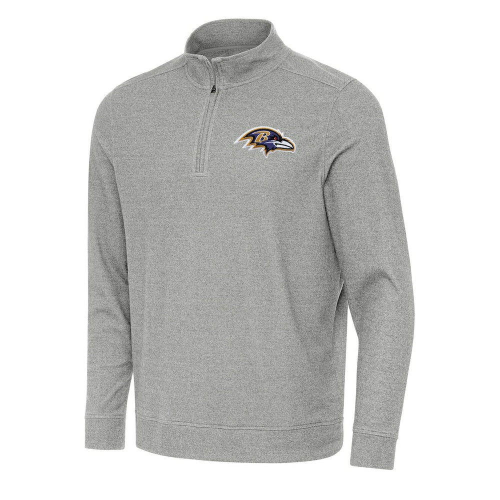 Baltimore Ravens Antigua Subtle Quarter-Zip Top Heather Gray | NFL