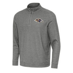 Baltimore Ravens Antigua Subtle Quarter-Zip Top Heather Black | NFL