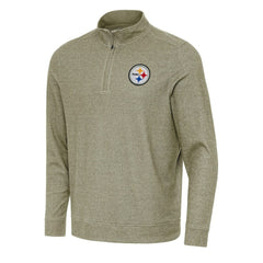 Pittsburgh Steelers Antigua Subtle Quarter-Zip Top Olive | NFL