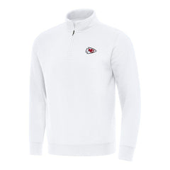 Kansas City Chiefs Antigua Victory Quarter-Zip Pullover Top White | NFL