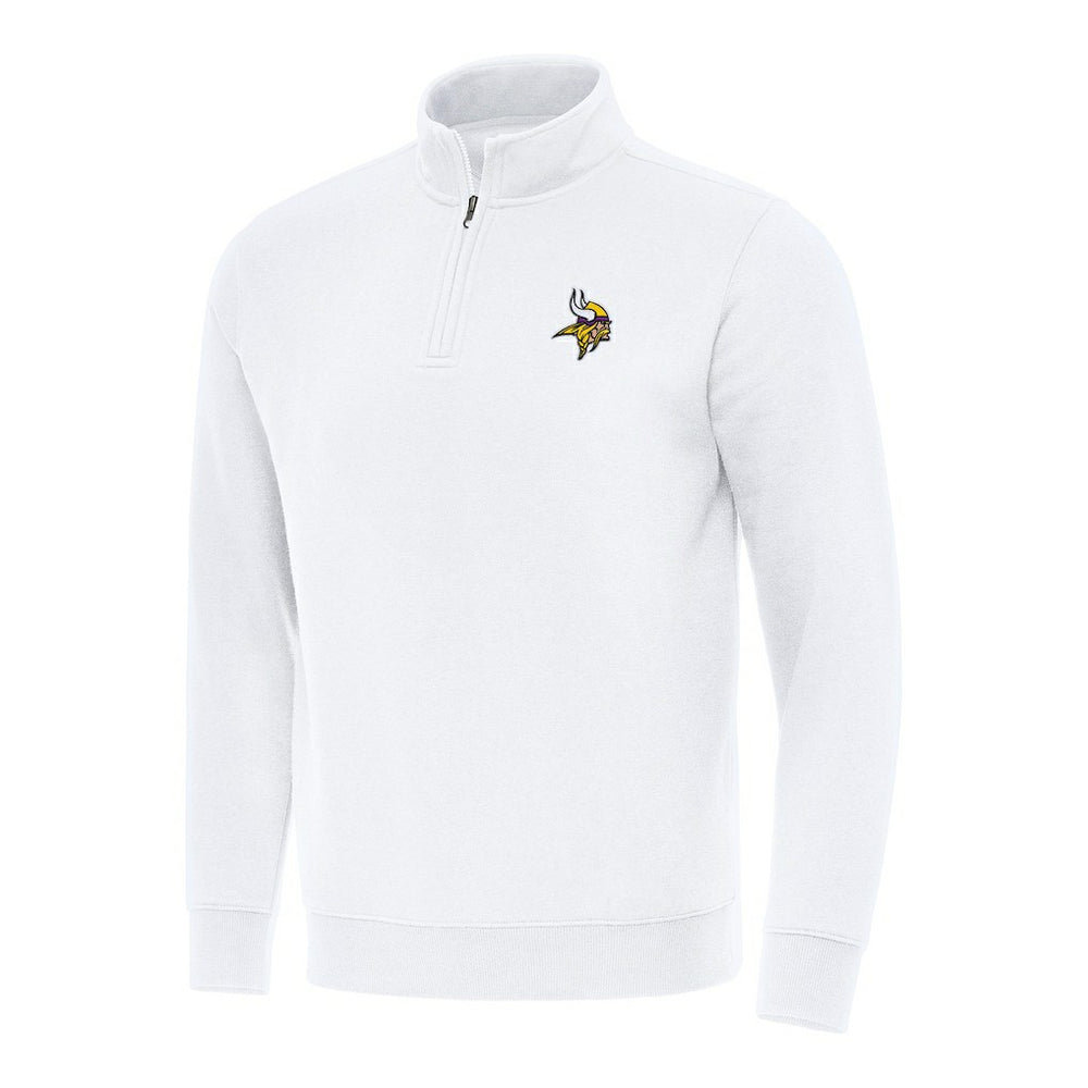 Minnesota Vikings Antigua Victory Quarter-Zip Pullover Top White | NFL