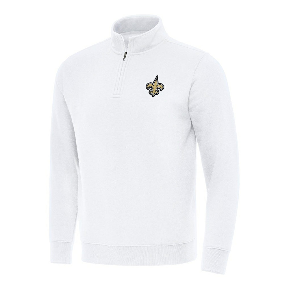 New Orleans Saints Antigua Victory Quarter-Zip Pullover Top White | NFL