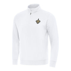 New Orleans Saints Antigua Victory Quarter-Zip Pullover Top White | NFL