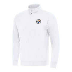 Pittsburgh Steelers Antigua Victory Quarter-Zip Pullover Top White | NFL