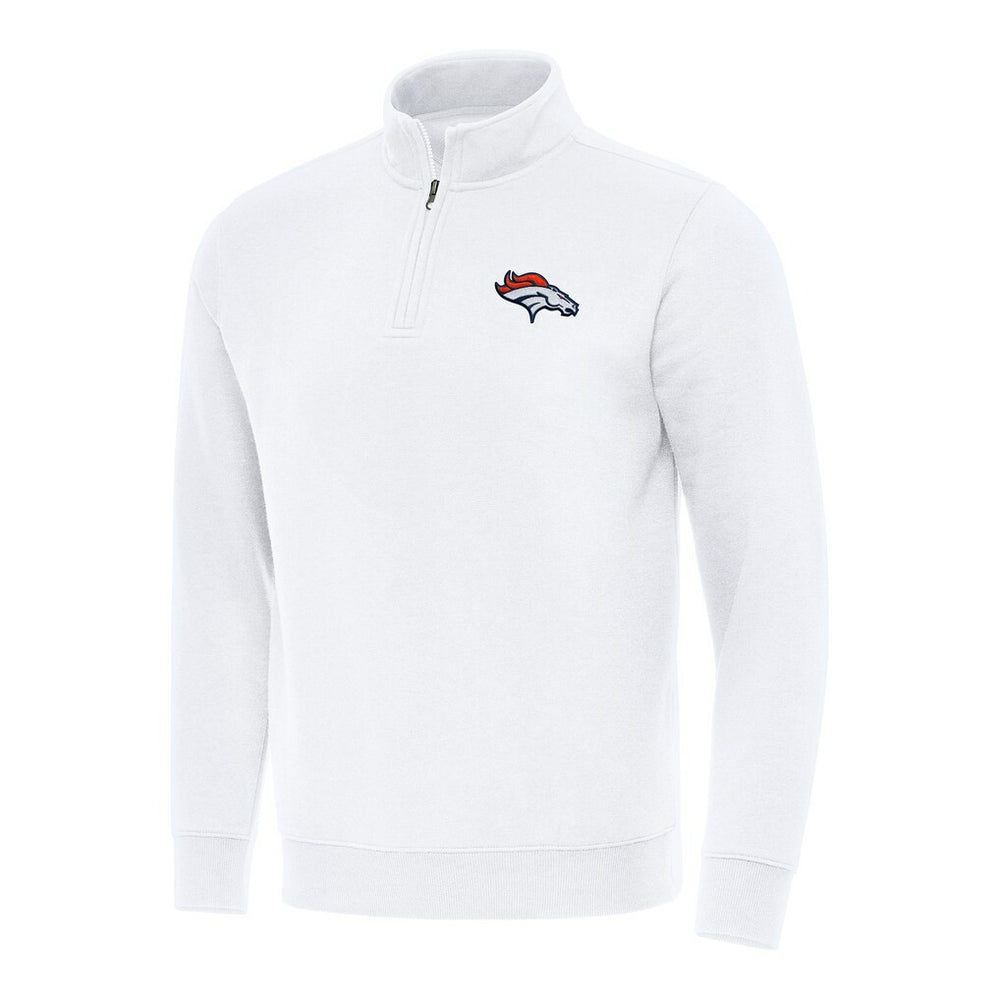 Denver Broncos Antigua Victory Quarter-Zip Pullover Top White | NFL