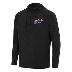 Buffalo Bills Antigua Spikes Quarter-Zip Pullover Hoodie Heather Black | NFL