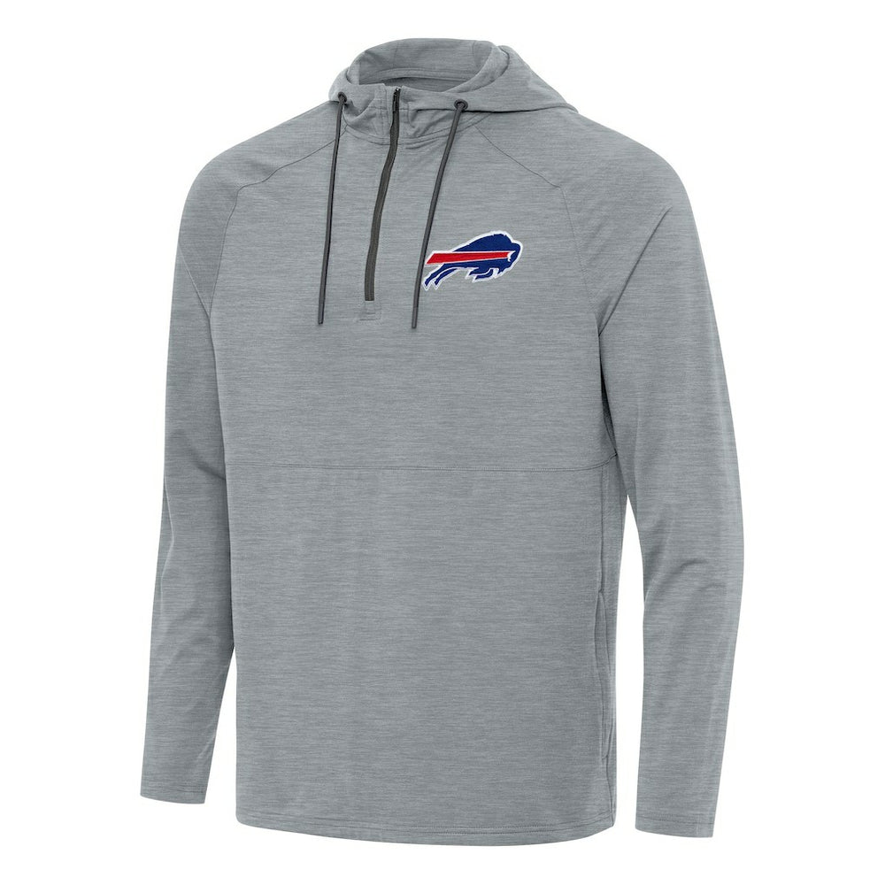 Buffalo Bills Antigua Spikes Quarter-Zip Pullover Hoodie Heather Gray | NFL