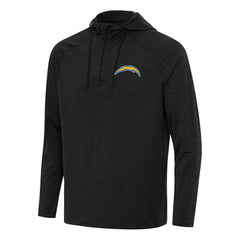 Los Angeles Chargers Antigua Spikes Quarter-Zip Pullover Hoodie Heather Black | NFL