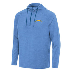 Los Angeles Chargers Antigua Spikes Quarter-Zip Pullover Hoodie Heather Powder Blue | NFL